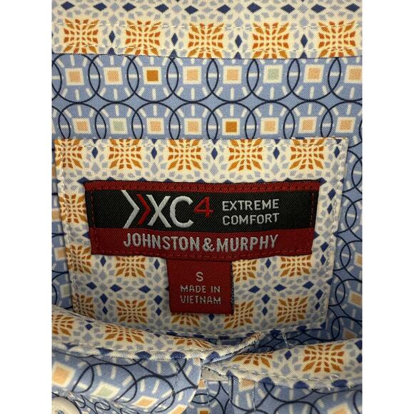 Johnston & Murphy XC4 Extreme Comfort Button-Down Shirt Blue Men's Size Small - Picture 8 of 10